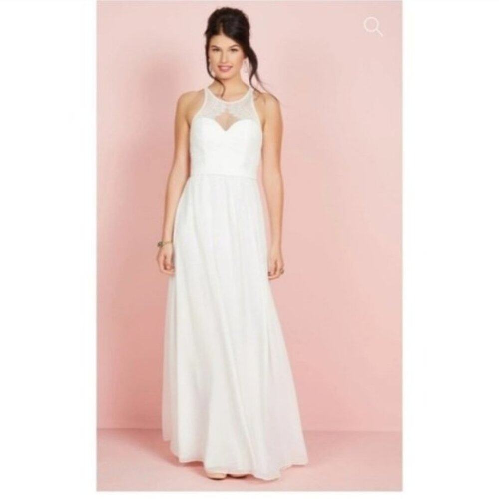 Bariano white Object of My Perfection Lace Detail Sweetheart Wedding Dress NEW 6